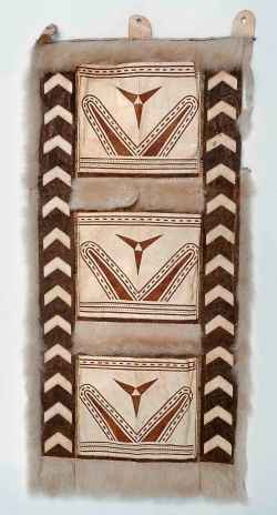 HBC MUSEUM COLLECTION / MANITOBA MUSEUM 

Early 20th century Siberian wall pocket made from sealskin, unrecorded artist.