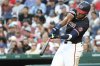 Washington Nationals' James Wood hits an RBI single during the fourth inning of a baseball game against the Detroit Tigers, Thursday, July 3, in Washington. (AP Photo/Daniel Kucin Jr.)