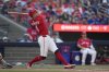 Toronto Blue Jays outfielder George Springer (4) hits a grand slam off of New York Yankees pitcher Luke Weaver during seventh inning MLB baseball action in Toronto on Tuesday, July 1, 2025. THE CANADIAN PRESS/Frank Gunn