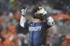 Detroit Tigers' Gleyber Torres celebrates his home run against the Cincinnati Reds in the seventh inning during a baseball game, Friday, June 13, 2025, in Detroit. (AP Photo/Paul Sancya)