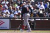 Atlanta Braves' Alex Verdugo (8) breaks his bat after striking out in the ninth inning of a baseball game against the San Francisco Giants at Oracle Park in San Francisco, Sunday, June 8, 2025. (Jose Carlos Fajardo/Bay Area News Group via AP)
