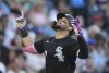 Chicago White Sox's Edgar Quero gestures as he crosses home plate after hitting a solo home run off Colorado Rockies starting pitcher Antonio Senzatela in the sixth inning of a baseball game Friday, July 4, 2025, in Denver. (AP Photo/David Zalubowski)