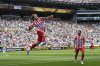 Atletico Madrid's Pablo Barrios celebrates scoring his side's opening goal during the Club World Cup group B soccer match between Seattle Sounders and Atletico Madrid in Seattle, Thursday, June 19, 2025. (AP Photo/Lindsey Wasson)