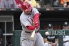 St. Louis Cardinals' Yohel Pozo hits a one-run single during the eighth inning in the first baseball game of a doubleheader against the Chicago White Sox, Thursday, June 19, 2025. (AP Photo/Nam Y. Huh)