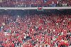 Wales' fans cheer ahead of the World Cup 2026 group J qualifying soccer match between Belgium and Wales at King Baudouin stadium in Brussels, Monday, June 9, 2025. (AP Photo/Geert Vanden Wijngaert)