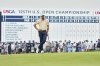 Sam Burns waits to putt on the 18th hole during the second round of the U.S. Open golf tournament at Oakmont Country Club Friday, June 13, 2025, in Oakmont, Pa. (AP Photo/Gene J. Puskar)