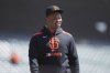 San Francisco Giants' Rafael Devers walks onto the field before a baseball game against the Cleveland Guardians in San Francisco, Thursday, June 19, 2025. (AP Photo/Jeff Chiu)