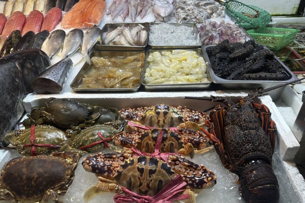 Seafood are displayed at a market in Beijing, Dec. 29, 2024, after China banned seafood imports from Japan in August 2023. (AP Photo/Ng Han Guan)