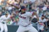 Cleveland Guardians pitcher Luis L. Ortiz throws to the Athletics during the second inning of a baseball game Saturday, June 21, 2025, in West Sacramento, Calif. (AP Photo/Sara Nevis)