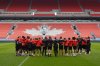 The Canadian men's soccer team trains at BMO Field in Toronto on Monday, June 9, 2025, ahead of their game against Ivory Coast at the Canadian Shield Tournament. THE CANADIAN PRESS/Neil Davidson