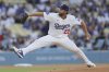 Los Angeles Dodgers pitcher Clayton Kershaw throws to a Washington Nationals batter during the first inning of a baseball game in Los Angeles, Friday, June 20, 2025. (AP Photo/Jessie Alcheh)
