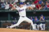 Texas Rangers pitcher Caleb Boushley throws a pitch to the Kansas City Royals during the ninth inning of a baseball game Tuesday, June 17, 2025, in Arlington, Texas. (AP Photo/Julio Cortez)