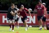 Scott Cummings of the British and Irish Lions during a training session at the USD University Club in Dublin, Monday, June 16, 2025. (Niall Carson/PA via AP)