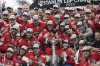 The Florida Panthers team poses with the Stanley Cup trophy after defeating the Edmonton Oilers in Game 6 of the NHL hockey Stanley Cup Final Tuesday, June 17, 2025, in Sunrise, Fla. (AP Photo/Lynne Sladky)