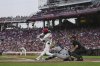 Cincinnati Reds' Elly De La Cruz hits an RBI single to score Jake Fraley during the fifth inning of a baseball game against the New York Yankees, Monday, June 23, 2025, in Cincinnati. (AP Photo/Joshua A. Bickel)