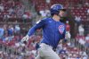Chicago Cubs' Kyle Tucker rounds the bases after hitting a solo home run during the third inning of a baseball game against the St. Louis Cardinals Wednesday, June 25, 2025, in St. Louis. (AP Photo/Jeff Roberson)