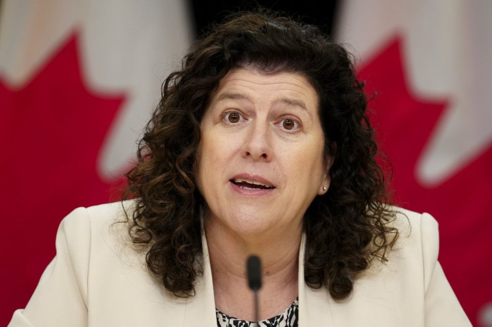 Auditor General Karen Hogan holds a press conference at the National Press Theatre in Ottawa on Tuesday, June 4, 2024. THE CANADIAN PRESS/Sean Kilpatrick