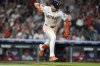 Houston Astros' Cam Smith reacts as his RBI single scores the go-ahead run against the Philadelphia Phillies during the eighth inning of a baseball game, Thursday, June 26, 2025, in Houston. (AP Photo/Karen Warren)