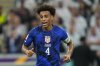 FILE - Tyler Adams of the United States runs on the pitch during the World Cup group B soccer match between England and The United States, at the Al Bayt Stadium in Al Khor, Qatar, on Nov. 25, 2022. (AP Photo/Julio Cortez, File)