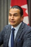 Manitoba Premier Wab Kinew speaks during a press conference in Winnipeg, Friday, May 9, 2025. THE CANADIAN PRESS/David Lipnowski