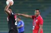 FILE - Peru's head coach Nolberto Solano, right, gives instructions to Franco Medina, left, during a South America Olympic qualifying U23 soccer match at the Centenario stadium in Armenia, Colombia, Jan. 25, 2020. (AP Photo/Fernando Vergara, File)