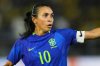FILE - Brazil's Marta looks on during a women's friendly soccer match against Japan at Cicero de Souza Marques stadium in Braganca Paulista, Sao Paulo state, Brazil, Monday, June 2, 2025. (AP Photo/Andre Penner, File)