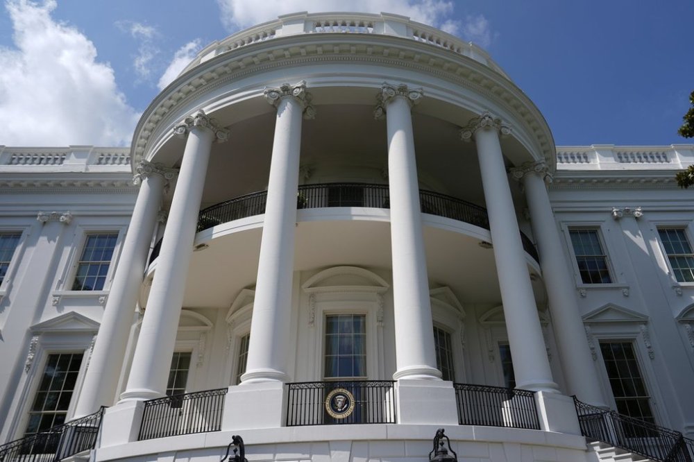The White House is pictured before President Donald Trump departs, Thursday, July 24, 2025, in Washington. (AP Photo/Julia Demaree Nikhinson)