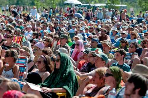 Crowds at the Little Stge on the Prarie during the Folk Festival, Saturday. July 9, 2011. (HADAS PARUSH / WINNIPEG FREE PRESS)