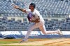 FILE -New York Yankees' Luis Gil throws during live batting practice before a baseball game between the New York Yankees and the Baltimore Orioles, June 21, 2025, in New York. (AP Photo/Noah K. Murray, File)