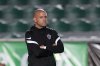 FILE - North Carolina Courage interim coach Sean Nahas waits for the team's NWSL soccer match against Racing Louisville FC in Cary, N.C., Oct. 6, 2021. (AP Photo/Gerry Broome, file)