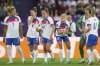 England's team captain Leah Williamson cheers on her teammates after Sweden's Stina Blackstenius scored her side's second goal during the Women's Euro 2025 quarterfinals soccer match between Sweden and England at Stadion Letzigrund in Zurich, Switzerland, Thursday, July 17, 2025. (AP Photo/Alessandra Tarantino)