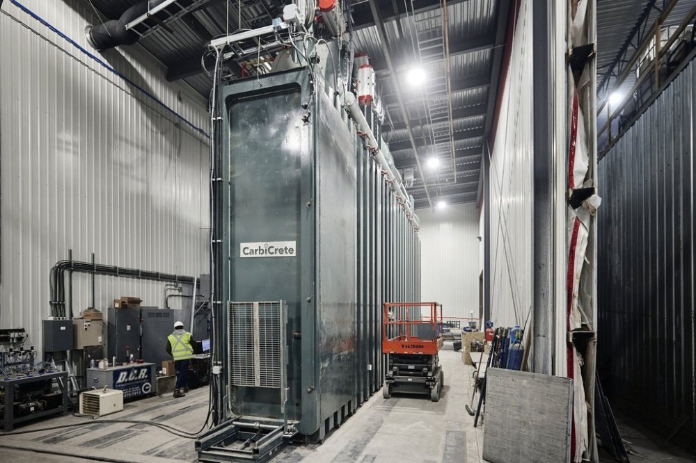 A CarbiCrete curing chamber in which CO2 is permanently mineralized into concrete during the curing process is seen in this undated handout photo. THE CANADIAN PRESS/Handout — CarbiCrete (Mandatory Credit)