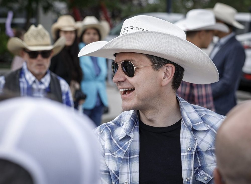 Conservative Leader Pierre Poilievre attends a Stampede breakfast in Calgary, Alta., Saturday, July 5, 2025. THE CANADIAN PRESS/Jeff McIntosh