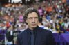 France head coach Laurent Bonadei stands by the touchline before the Women's Euro 2025, group D, soccer match between the Netherlands and France at St. Jakob-Park in Basel, Switzerland, Sunday, July 13, 2025. (AP Photo/Alessandra Tarantino)