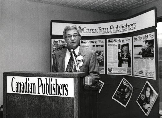 Dorge participating in a meeting of Canadian Publishers. (Supplied)