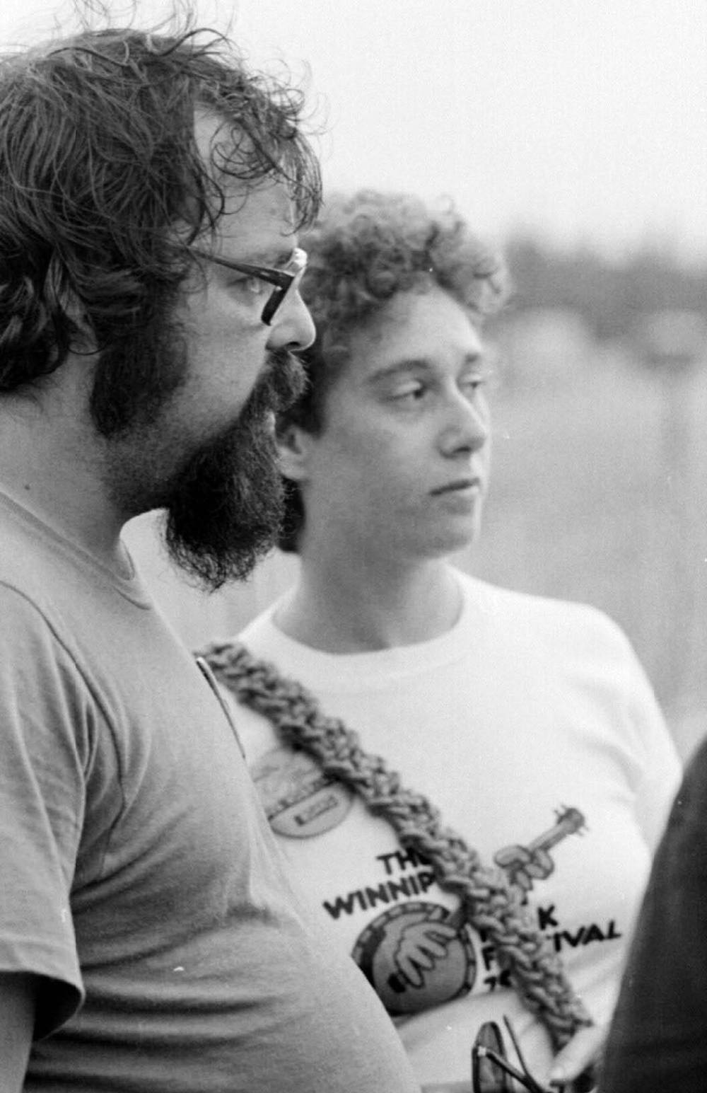 MANITOBA ARCHIVES
Winnipeg Folk Festival founders Mitch Podolak (left) and Ava Kobrinsky in 1977.