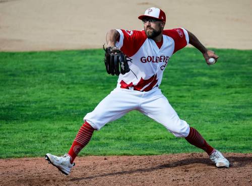 JOHN WOODS / WINNIPEG FREE PRESS
                                Goldeyes pitcher Mitchell Lambson tossed his third complete game of the season Tuesday against the Fargo-Moorhead Redhawks.