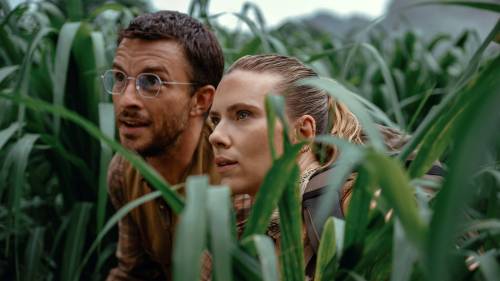 Universal Pictures
                                Jonathan Bailey, left, and Scarlett Johansson star in Jurassic World: Rebirth.
