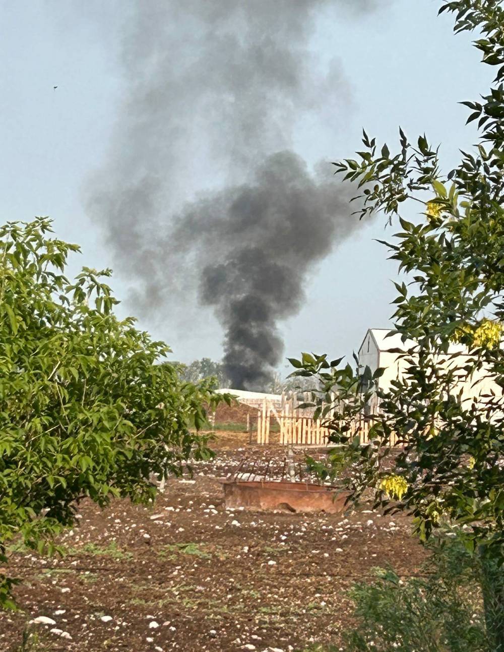 Lucille Plett photo
View of smoke from Lucille Plett’s property of the fatal plane collision near Steinbach Tuesday morning.