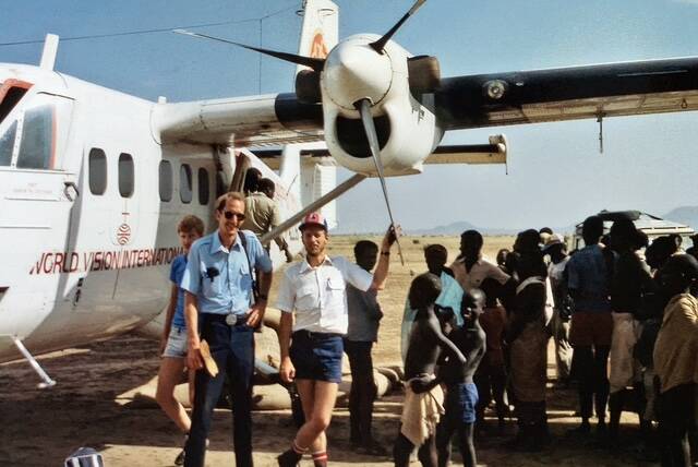 SUPPLIED
William Rew (right) with a co-pilot in Ethiopia.