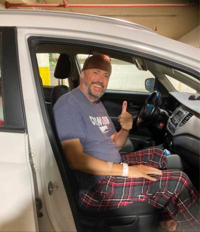 SUPPLIED
                                Wyman early into his cancer treatment.