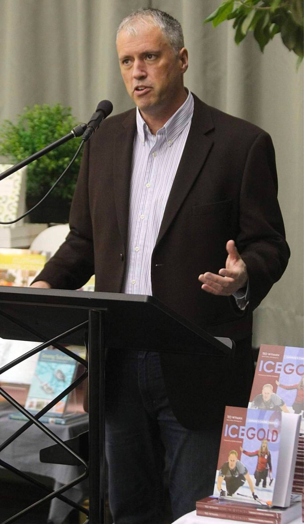 SUPPLIED
Ted Wyman at the 2014 launch of Ice Gold: Canada’s Curling Champions at McNally Robinson.