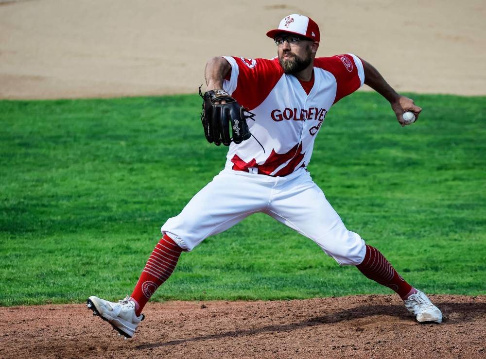 JOHN WOODS / FREE PRESS files
                                Goldeyes’ southpaw Mitchell Lambson pitched a strong game against the Monarchs despite the team’s loss.