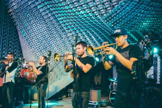 The Dirty Catfish Brass Band are at Blue Note Park tonight. (Supplied)
