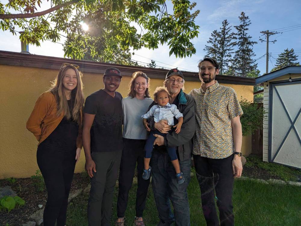 SUPPLIED
From left: Shelley Burns, Uri Maxima, Jen Dyck-Sprout, Teo Maxima, Dyck and Nelson Sprout in 2024.