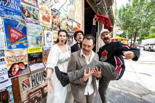 MIKAELA MACKENZIE / FREE PRESS
                                It&rsquo;s alive: Monster Theatre company members (from left) Tara Travis, Jeff Gladstone, Ryan Gladstone and Jonathon Paterson are bringing four shows to this year&rsquo;s fringe.