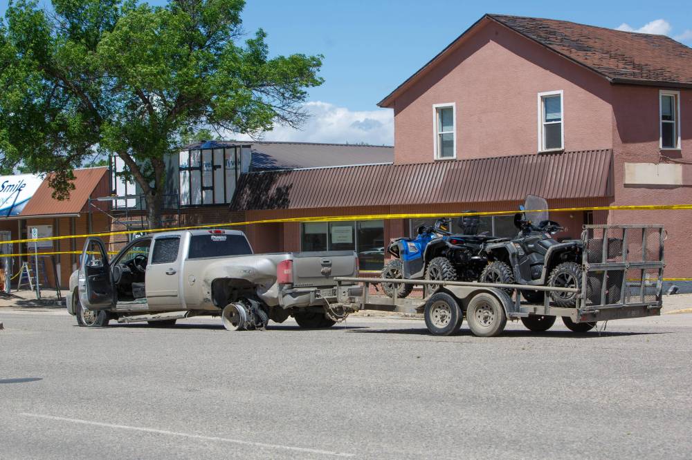 MIKE DEAL / FREE PRESS FILES
The pickup truck involved was stopped in Portage la Prairie.