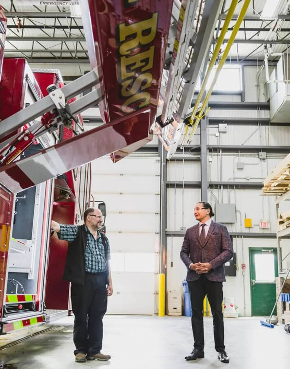 INSTAGRAM
Green Acres Colony manager Gilbert Hofer: “Somebody had mentioned to (Kinew) that we built fire trucks. He wanted to see where they were made, and he’d never been to a colony…. We just toured him around.”