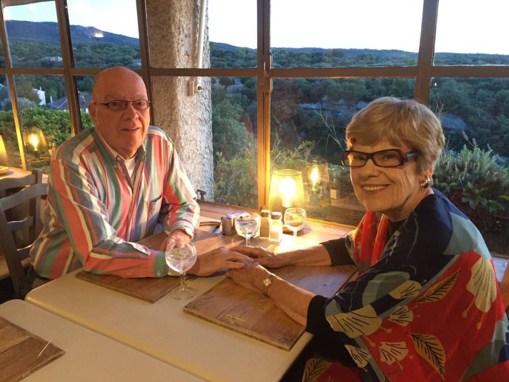 Jeannette Menzies photo
Menzies (right) with her husband Don in France. Though technically retired, Menzies ran the Agassiz Summer Chamber Music Festival for eleven years.