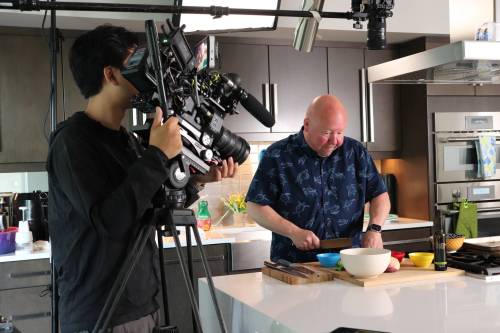 SUPPLIED
                                Diabetic Kitchen host Kevin Beaulieu whips up a recipe while filming.